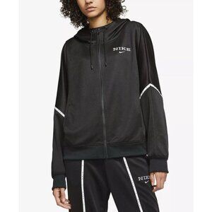 Nike Women's Large Sportswear Black Colorblocked Full Zip Hoodie Jacket